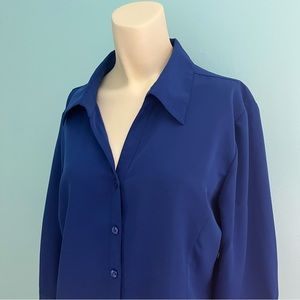 Notations Royal Blue Button Up Women’s Blouse
